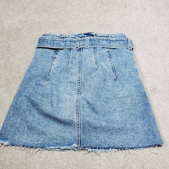 WE THE FREE East Of Eden Denim Mini Skirt Free People Retro Raw Hem Women's 25 - Picture 8 of 14